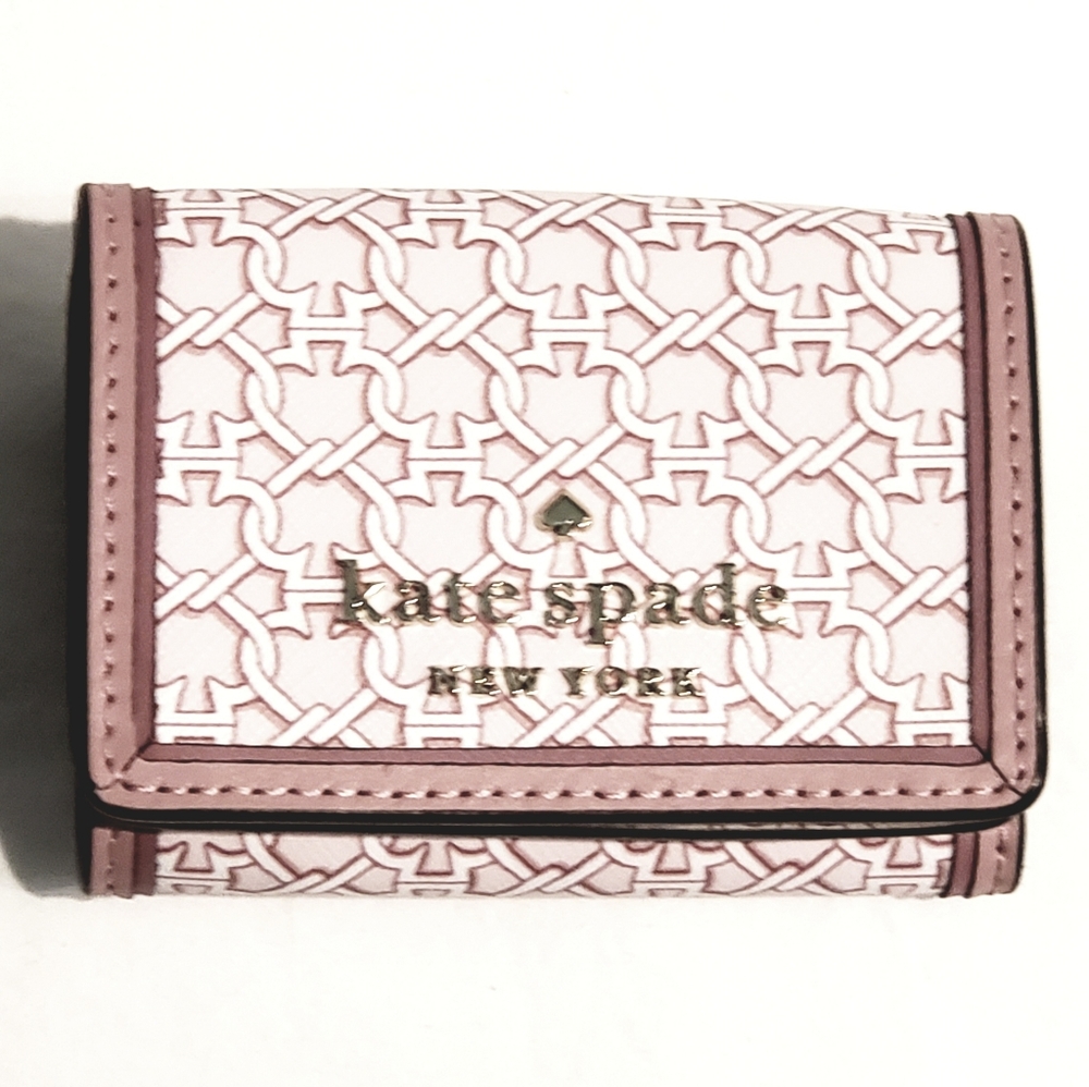 Kate Spade Pink Spade Link Micro Tri-Fold Wallet NWT